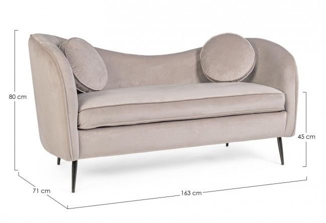 Canapea Candis, Material sintetic, Gri, 160x71x80 [2]