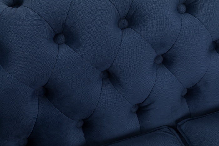 Canapea Chesterfield, 2 locuri, Albastru, 150x80x86 cm [8]