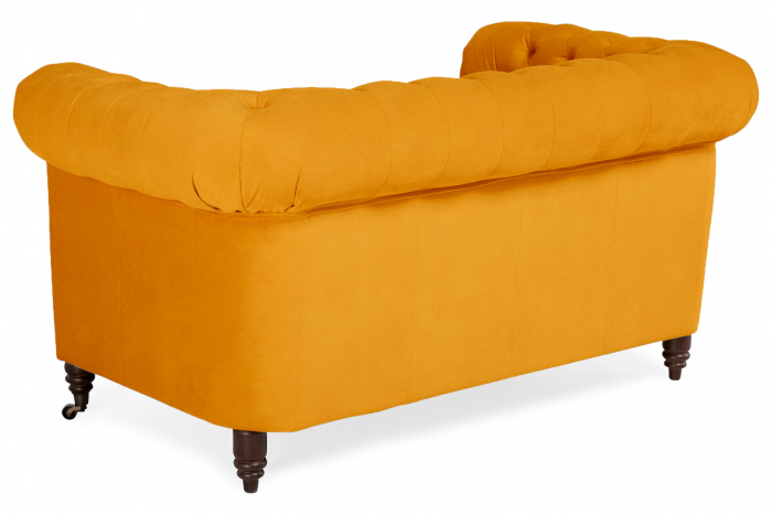 Canapea Chesterfield, 2 locuri, Galben, 150x80x86 cm [3]