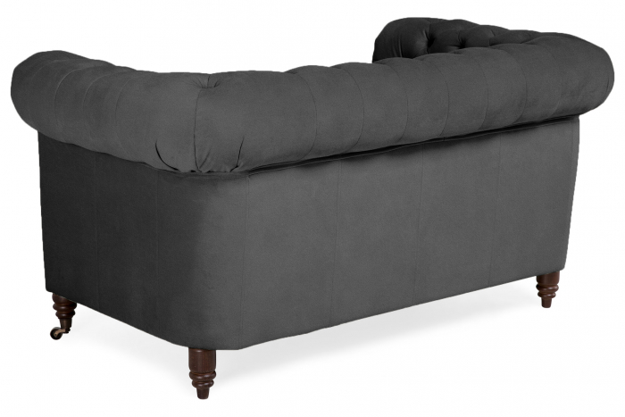 Canapea Chesterfield, 2 locuri, Gri, 150x80x86 cm [3]