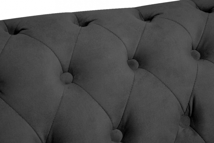 Canapea Chesterfield, 2 locuri, Gri, 150x80x86 cm [7]