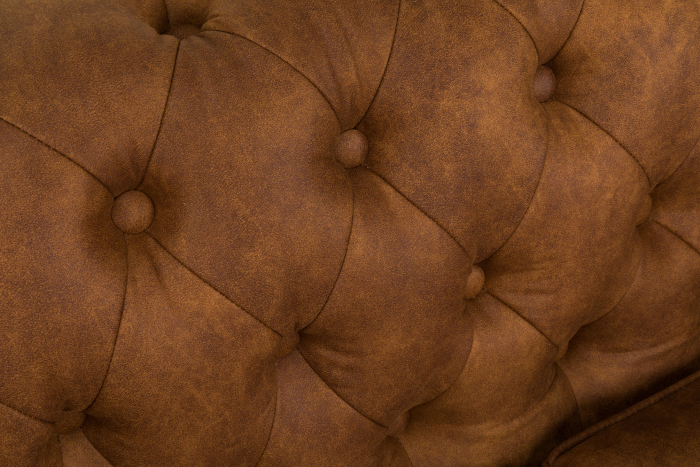 Canapea Chesterfield, 2 locuri, Maro coniac, 150x80x86 cm [8]