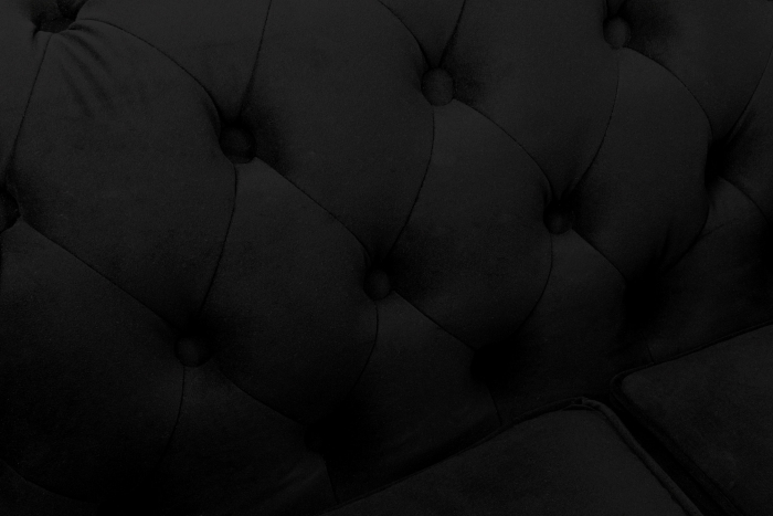 Canapea Chesterfield, 2 locuri, Negru, 150x80x86 cm [7]