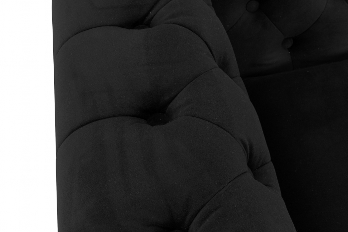 Canapea Chesterfield, 2 locuri, Negru, 150x80x86 cm [6]