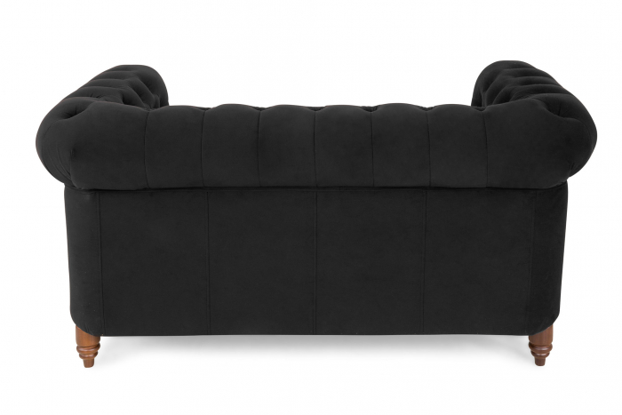 Canapea Chesterfield, 2 locuri, Negru, 150x80x86 cm [3]