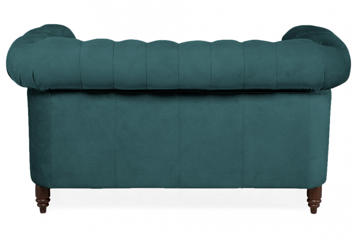 Canapea Chesterfield, 2 locuri, Albastru-verzui, 150x80x86 cm [4]