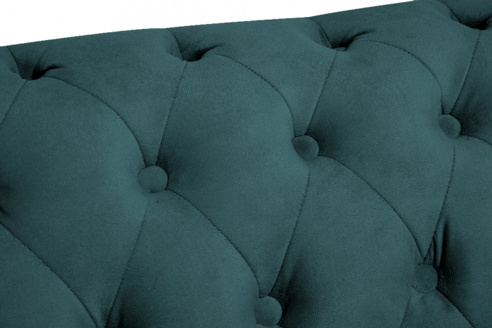 Canapea Chesterfield, 2 locuri, Albastru-verzui, 150x80x86 cm [7]