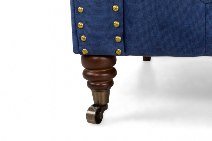 Canapea Chesterfield, 3 locuri, Albastru, 203x80x86 cm [10]