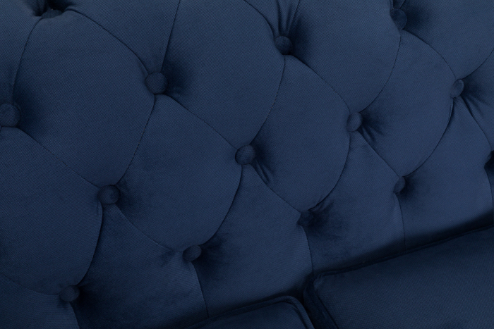 Canapea Chesterfield, 3 locuri, Albastru, 203x80x86 cm [8]