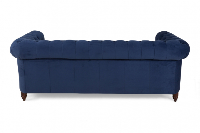 Canapea Chesterfield, 3 locuri, Albastru, 203x80x86 cm [3]