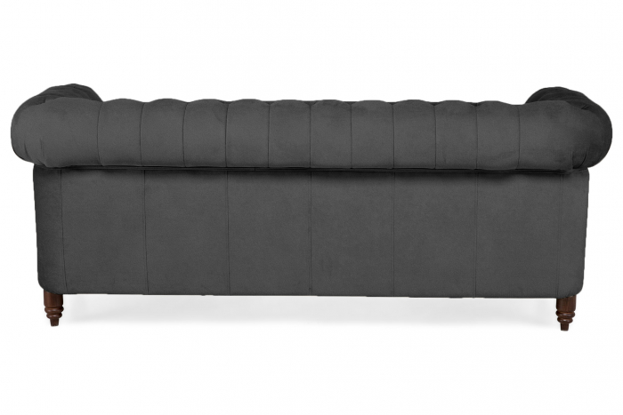 Canapea Chesterfield, 3 locuri, Gri, 203x80x86 cm [4]