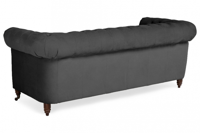 Canapea Chesterfield, 3 locuri, Gri, 203x80x86 cm [3]