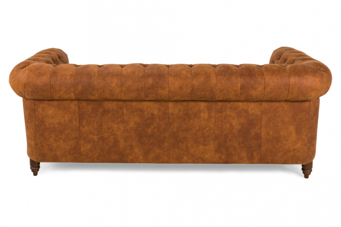 Canapea Chesterfield, 3 locuri, Maro coniac, 203x80x86 cm [3]