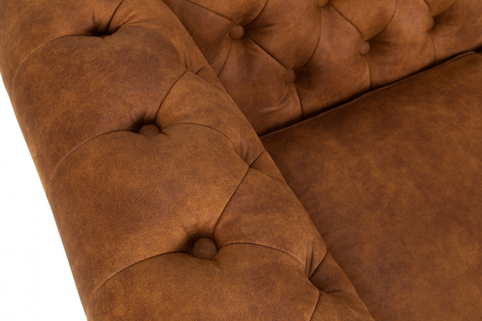 Canapea Chesterfield, 3 locuri, Maro coniac, 203x80x86 cm [7]