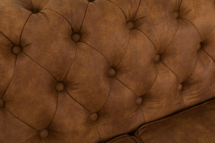Canapea Chesterfield, 3 locuri, Maro coniac, 203x80x86 cm [8]