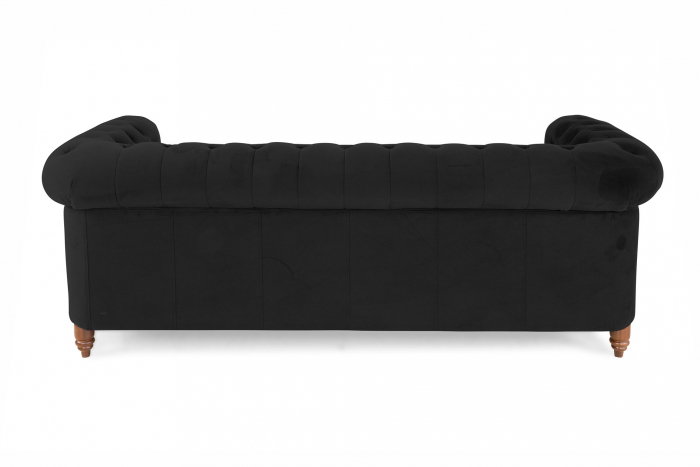 Canapea Chesterfield, 3 locuri, Negru, 203x80x86 cm [3]
