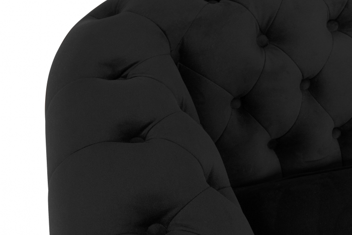 Canapea Chesterfield, 3 locuri, Negru, 203x80x86 cm [7]