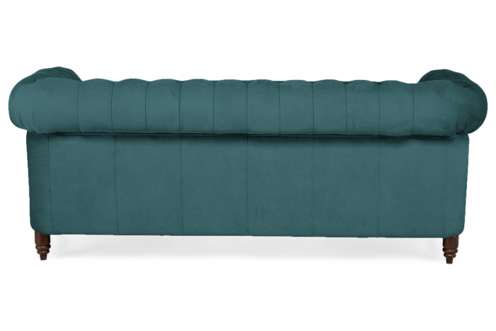 Canapea Chesterfield, 3 locuri, Albastru-Verzui, 203x80x86 cm [4]