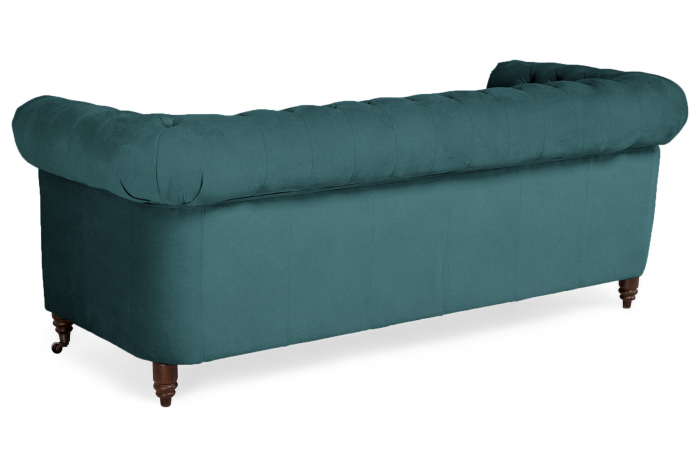 Canapea Chesterfield, 3 locuri, Albastru-Verzui, 203x80x86 cm [3]