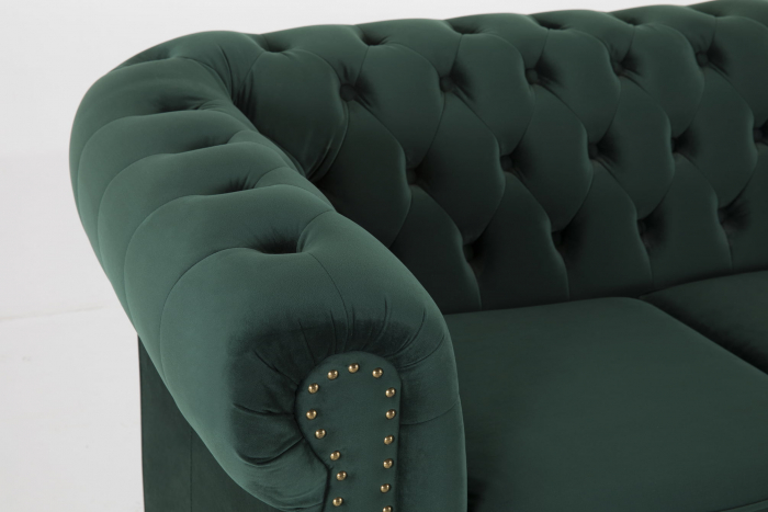 Canapea Chesterfield, 3 locuri, Verde, 203x80x86 cm [4]