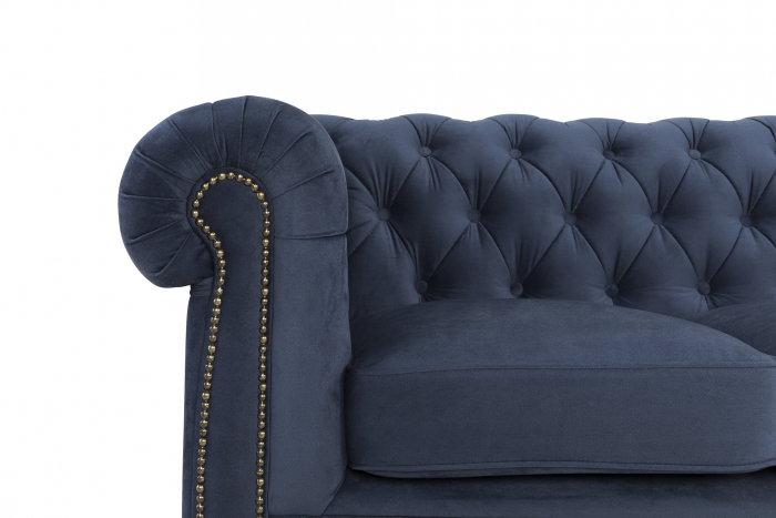 Canapea Chesterfield, 4  locuri, Albastru, 238x80x86 cm [7]