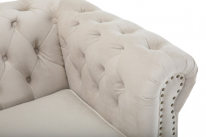 Canapea Chesterfield, 4  locuri, Bej, 238x80x86 cm [8]