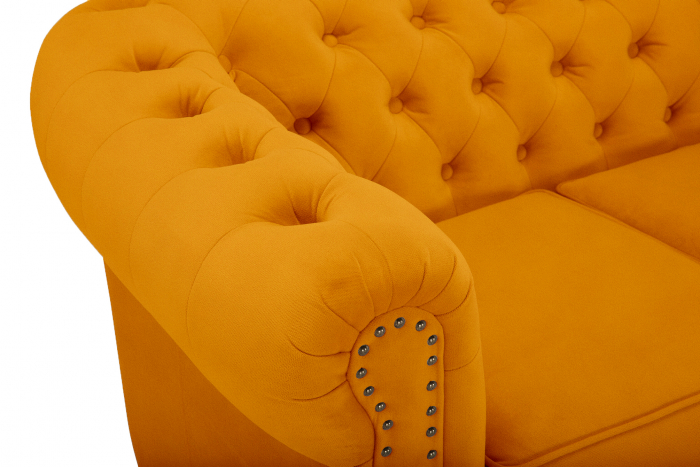 Canapea Chesterfield, 4  locuri, Galben, 238x80x86 cm [5]