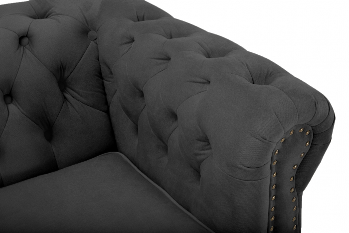 Canapea Chesterfield, 4  locuri, Gri, 238x80x86 cm [6]