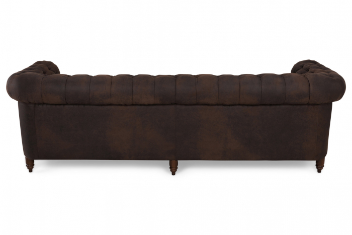 Canapea Chesterfield, 4 locuri, Maro Vintage, 238x80x86 cm [5]