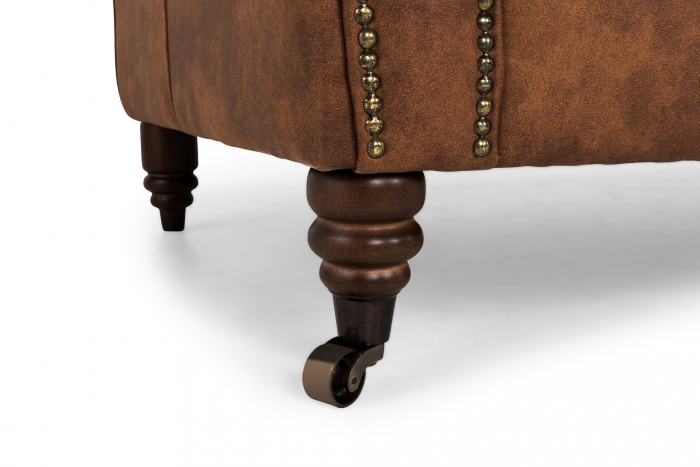 Canapea Chesterfield, 4  locuri, Maro coniac, 238x80x86 cm [10]