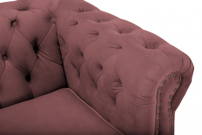 Canapea Chesterfield, 4  locuri, Roz inchis, 238x80x86 cm [6]