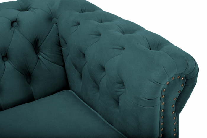 Canapea Chesterfield, 4  locuri, albastru-verzui, 238x80x86 cm [6]