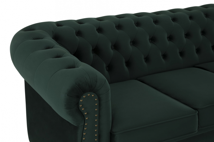 Canapea Chesterfield, 4  locuri, Verde, 238x80x86 cm [4]