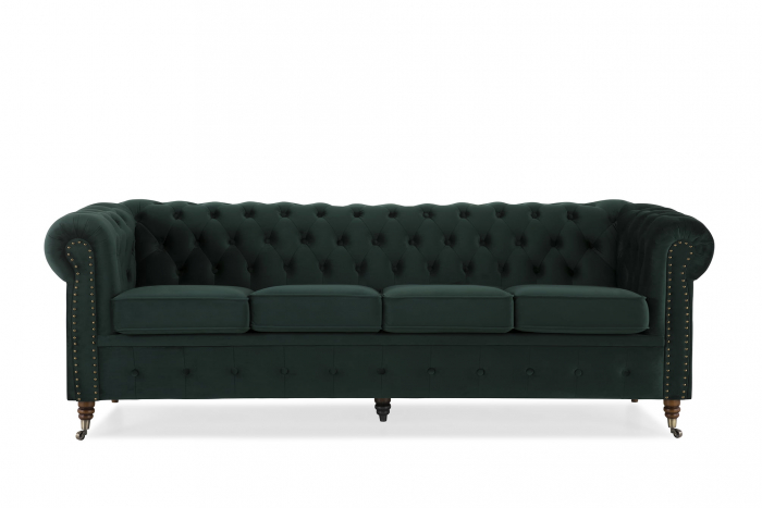 Canapea Chesterfield, 4  locuri, Verde, 238x80x86 cm [2]