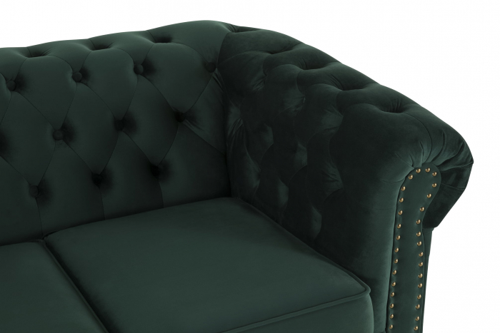 Canapea Chesterfield, 4  locuri, Verde, 238x80x86 cm [5]