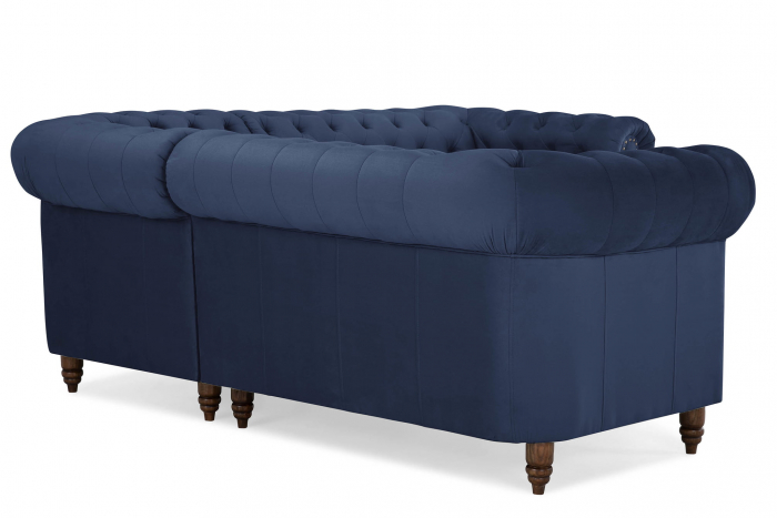 Coltar Chesterfield, Albastru, 205x80x86 cm [6]