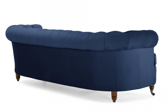 Canapea Chesterfield, Curbata, Albastru, 230x80x86 cm [4]