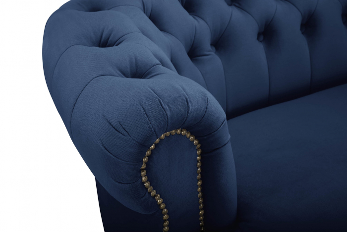 Canapea Chesterfield, Curbata, Albastru, 230x80x86 cm [5]