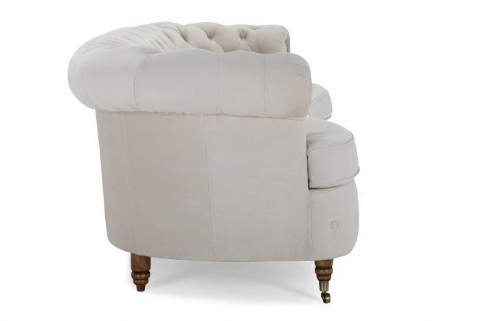 Canapea Chesterfield, Curbata, Bej, 230x80x86 cm [3]