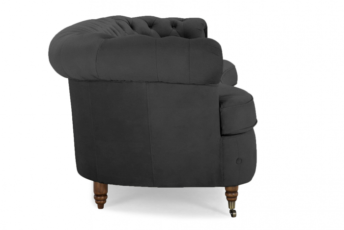 Canapea Chesterfield, Curbata, Gri, 230x80x86 cm [3]