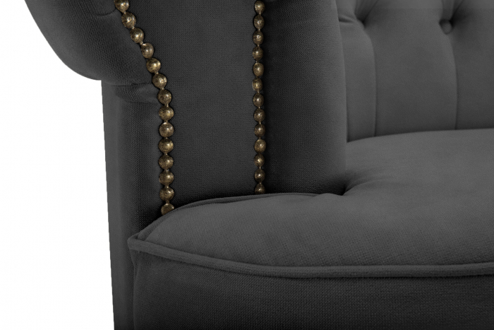 Canapea Chesterfield, Curbata, Gri, 230x80x86 cm [8]