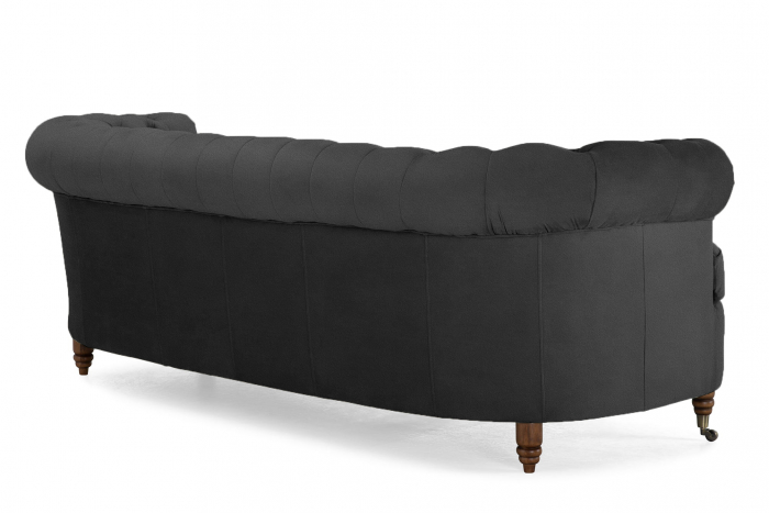 Canapea Chesterfield, Curbata, Gri, 230x80x86 cm [4]