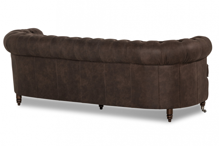 Canapea Chesterfield, Curbata, Maro vintage, 230x80x86 cm [7]
