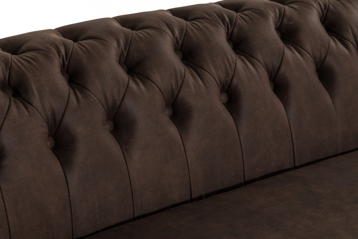 Canapea Chesterfield, Curbata, Maro vintage, 230x80x86 cm [8]