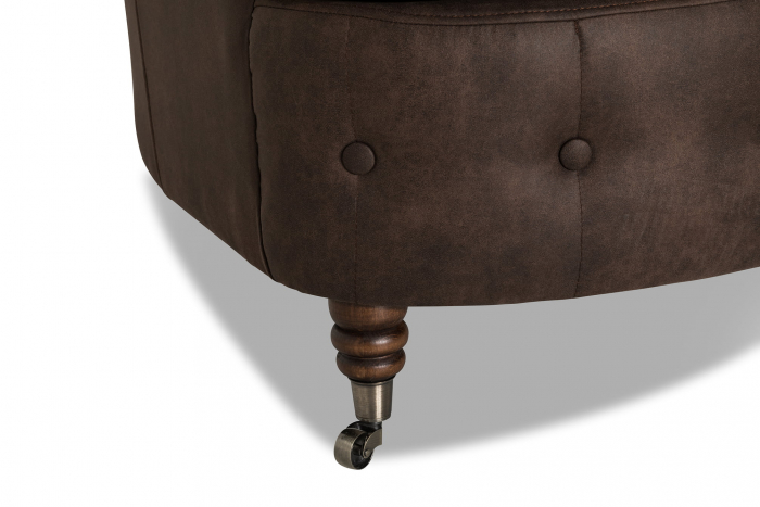 Canapea Chesterfield, Curbata, Maro vintage, 230x80x86 cm [10]