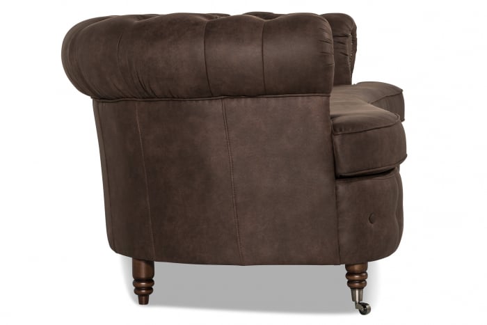 Canapea Chesterfield, Curbata, Maro vintage, 230x80x86 cm [6]