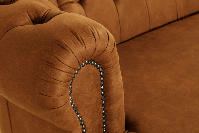 Canapea Chesterfield, Curbata, Maro coniac , 230x80x86 cm [6]