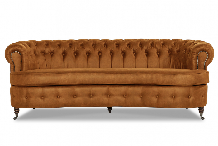 Canapea Chesterfield, Curbata, Maro coniac , 230x80x86 cm [2]