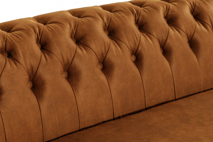 Canapea Chesterfield, Curbata, Maro coniac , 230x80x86 cm [5]