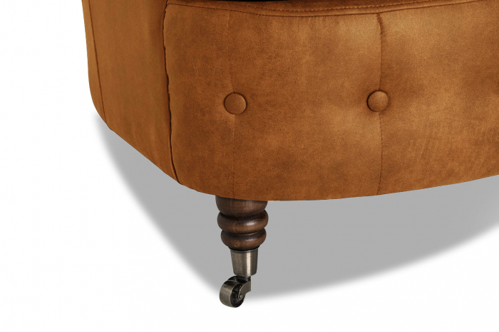 Canapea Chesterfield, Curbata, Maro coniac , 230x80x86 cm [8]
